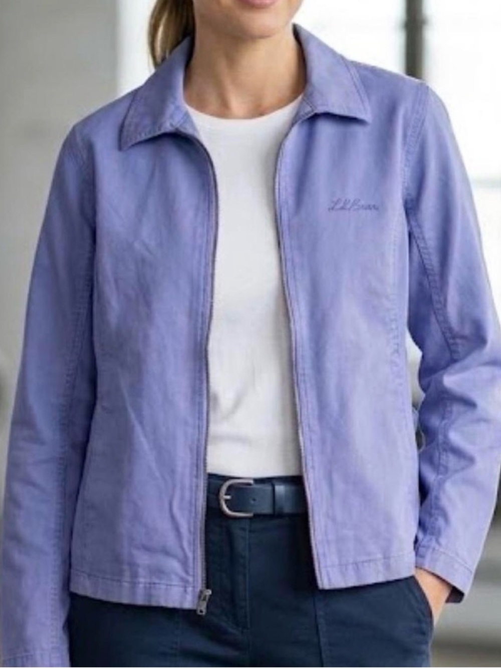 L.L. Bean Jacket Women's Blue 100% Cotton Vintage Utility